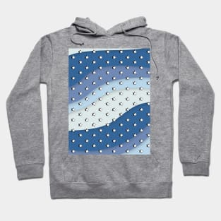 Blue Waves Retro VSCO Aesthetic  stars Hoodie